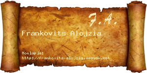 Frankovits Alojzia névjegykártya